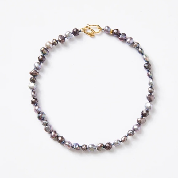 NEW CHAN LUU KESHI PEARL COBRA NECKLACE PEACOCK MIX GOLD PLATED $295 - Picture 3 of 3